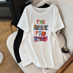 400斤胸围170特超大码 胖mm350斤300斤显瘦T恤宽松显瘦薄380斤 女装