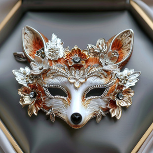 服裝 千族銀原創(chuàng)設計琺瑯狐貍面具胸針時尚 配飾胸花掛件私人定制