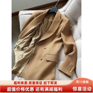 精纺羊毛肌理感小西装 春秋外套女款2025休闲西服女装新款秋装短