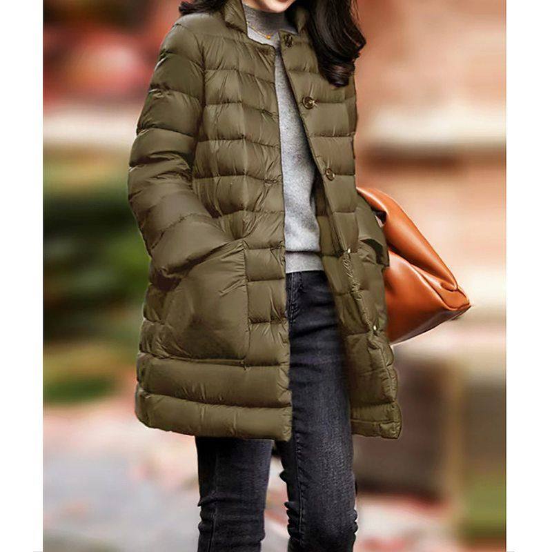 打破羽绒服的臃肿轻奢95白鹅绒轻薄中长款外套日系冬季女装新品