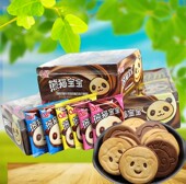 包邮 巧王圣美时熊猫宝宝巧克力饼干390g休闲零食品小吃13g 30袋