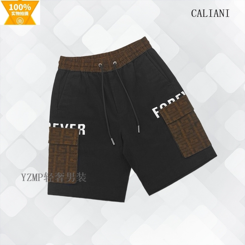 CALIANI工装休闲短裤拼色时尚