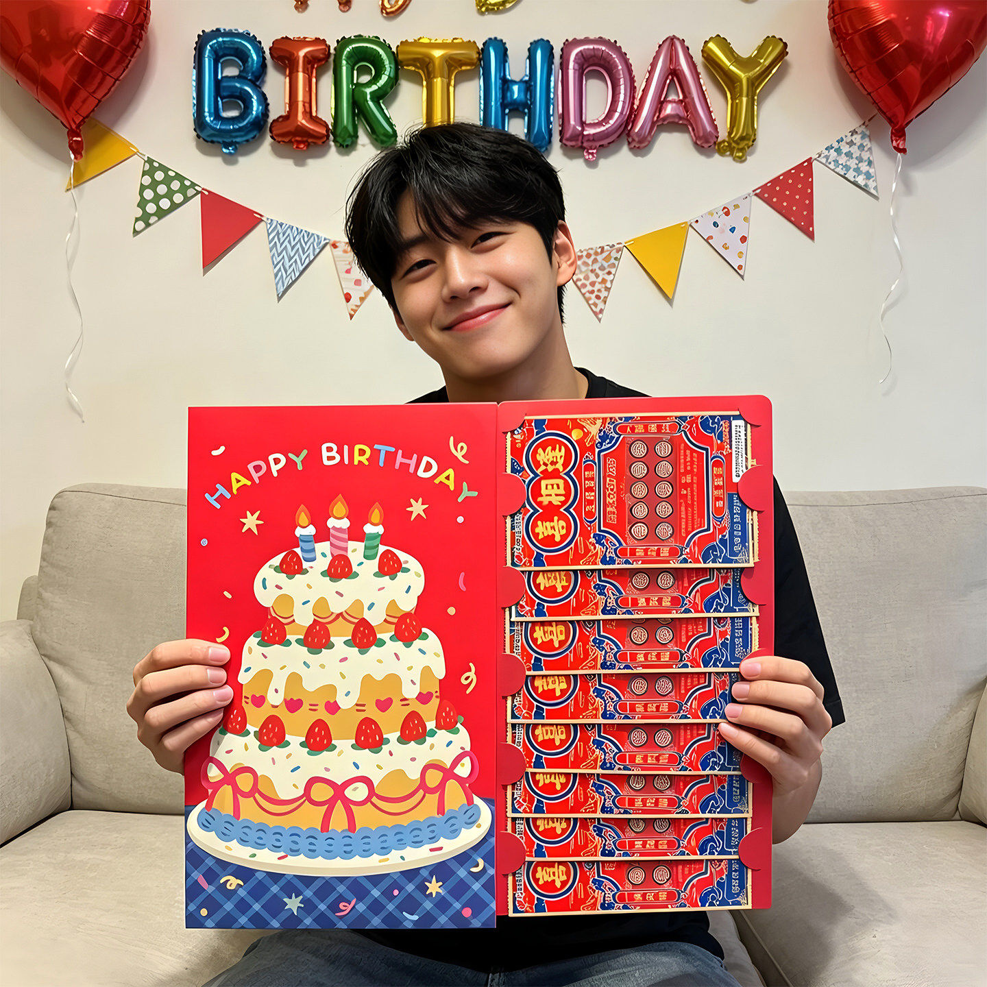 仪式感~生日快乐超大红包创意利是封红包袋26新款彩票红包送男友