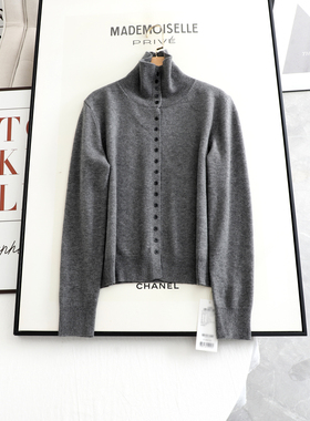 麦系の2025秋冬新款两穿翻领设计灰色毛衣设计感长袖针织衫女上衣