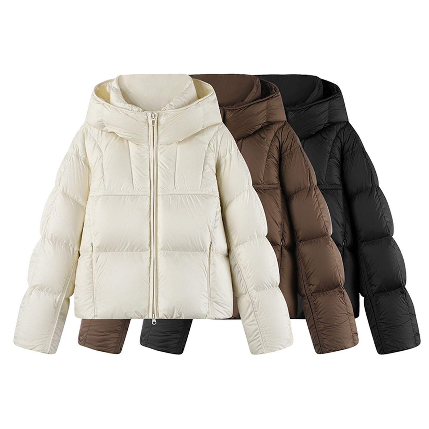 柜969+の黑色三防羽绒服外套女2025冬季新款时尚百搭派克面包服女