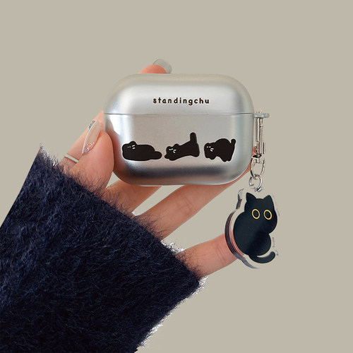 三只小黑猫airpods4保护套软壳