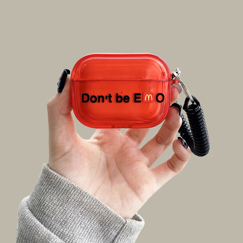 Don't be EmO英文airpodspro2保护套适用苹果蓝牙耳机壳2代红色3代硅胶pro潮牌小众男女第二代套全包防摔新款