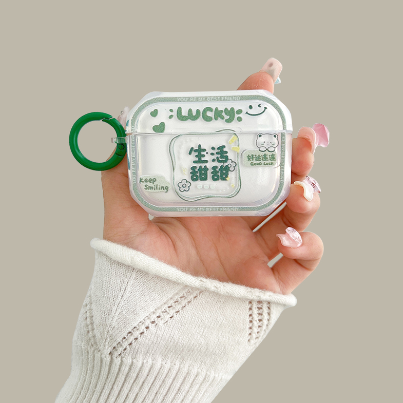 生活甜甜airpodspro2保护套适用苹果蓝牙耳机壳2代透明3代硅胶pro创意文字男女第二代套全包防摔新款简约软壳