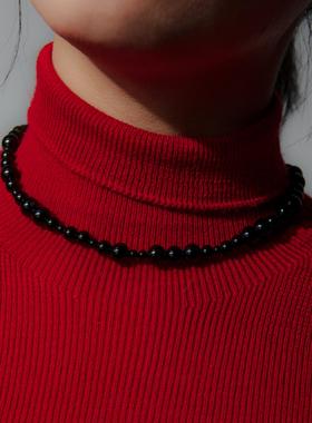 OKKKKBANG不规则百搭黑玛瑙项链