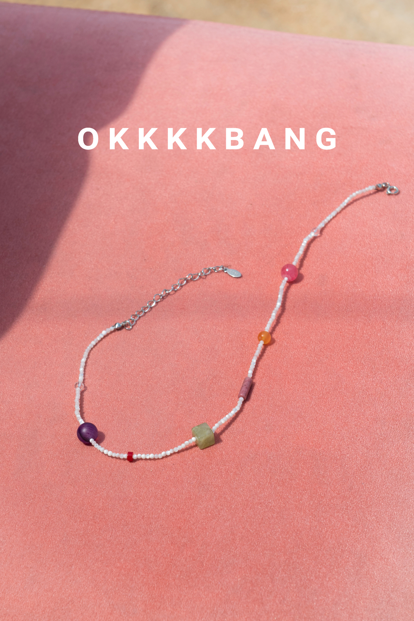 okkkkbang天然石马蹄螺锁骨链