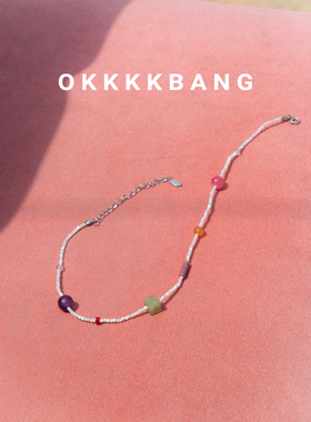 okkkkbang天然石马蹄螺锁骨链