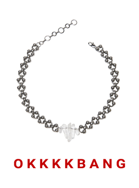 原创设计小众天然白水晶锁骨链