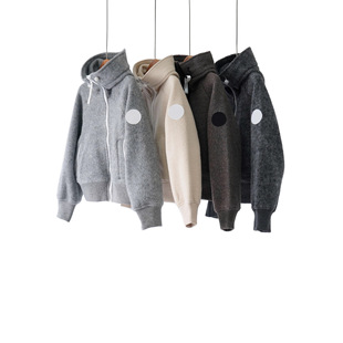 万年实穿 鹅家羊羔毛双面抓绒加厚保暖 拉链连帽夹克卫衣毛呢外套