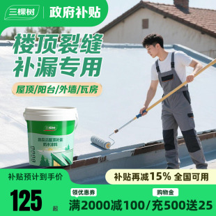 三棵树屋顶防水补漏材料房顶楼顶裂缝涂料漏水渗水胶外墙堵漏王