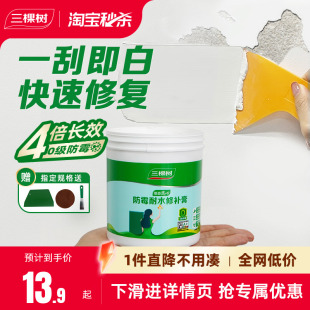 三棵树补墙膏防水墙面修补膏白色腻子粉家用内墙乳胶漆墙壁修复潮