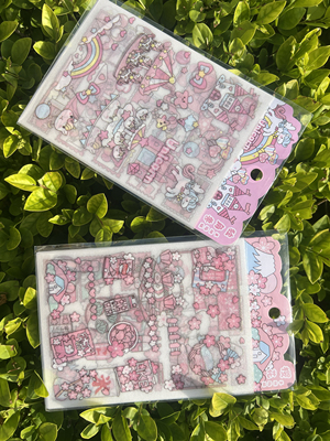 独角兽樱花手工贴纸1袋（含4张）