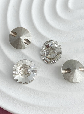 捷克产尖底水晶纽扣卫星钻10mmI个Rivoli手工饰品材料散珠配件串