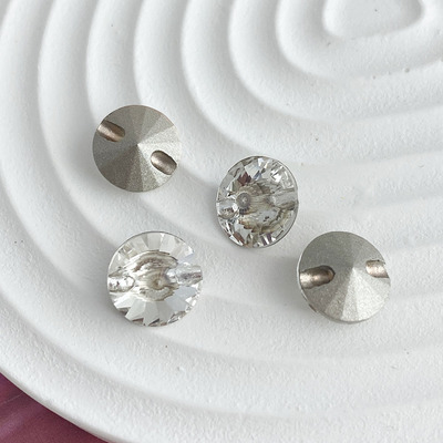 捷克产尖底水晶纽扣卫星钻10mmI个Rivoli手工饰品材料散珠配件串