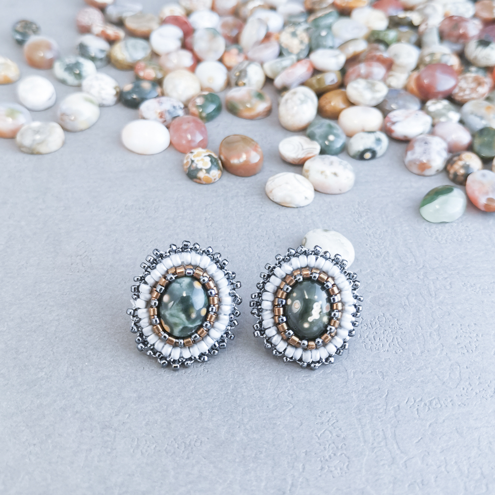 E20限量刺绣耳环DIY串珠材料包 手工串珠饰品配件