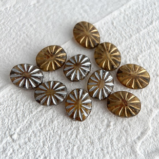 捷克玻璃珠椭圆太阳光芒直孔珠DIY手工饰品材料散珠配珠