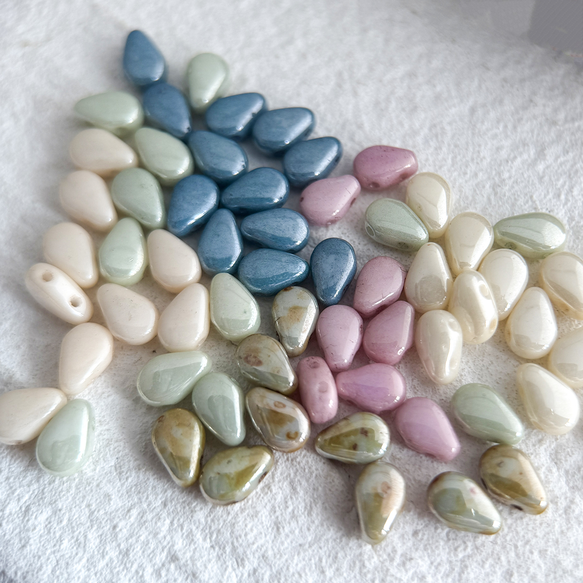 DROPDUO双孔大号水滴珠美甲材料捷克珠玻璃珠DIY手工材料配件散珠