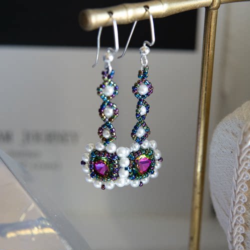 Su2B淘视频教学 璀璨 耳环水晶串珠DIY饰品材料包