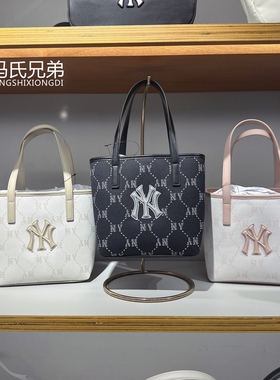 MLB 26年春季男女时尚休闲NY钻石老花情侣单肩包托特包3AORMJ26N