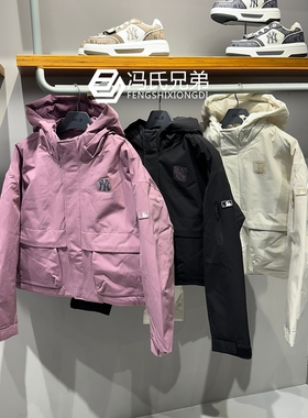 MLB25年冬季女时尚休闲保暖防风防水连帽羽绒服工装外套3FDJB0156