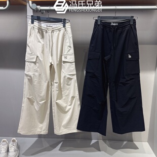 MLB26年冬季女子休闲时尚运动宽松防风保暖工装阔腿长裤3FWPB2266