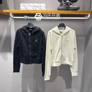 时尚 休闲NY钻石老花满印连帽运动服外套3FTRM0154 女款 MLB25年秋季