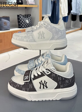 MLB 26年春季男女时尚NY老花复古休闲厚底学长鞋运动鞋3ASXMDM6N