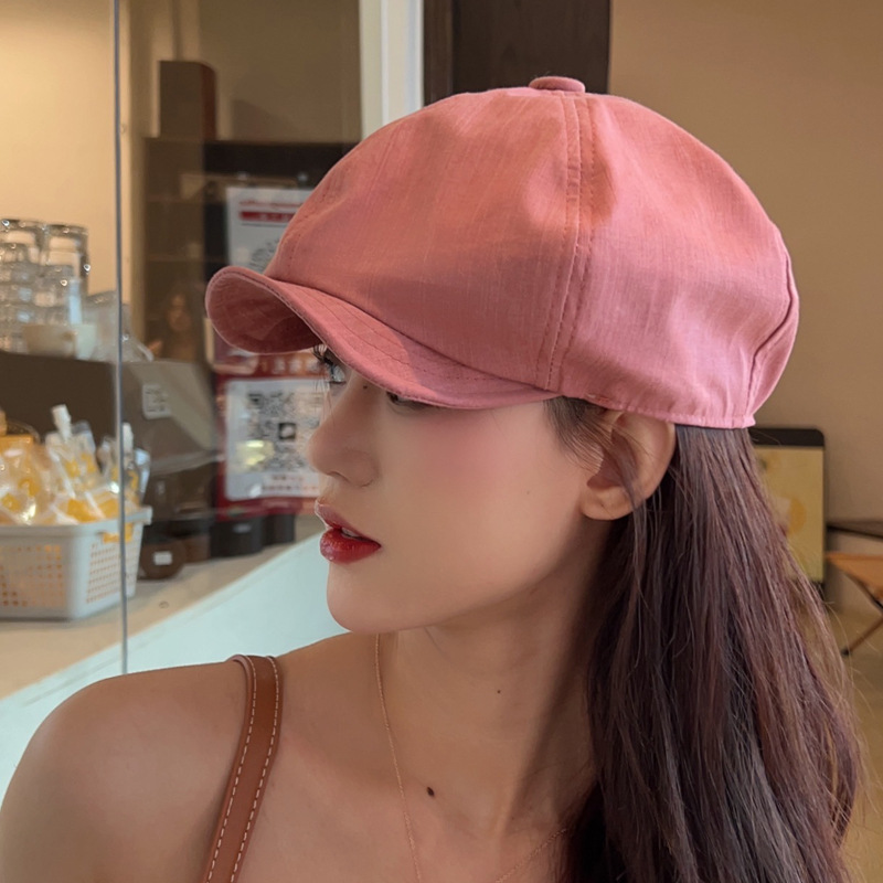 春夏网红时髦云朵帽子女个性炸街显脸小八角贝雷帽英伦复古画报帽