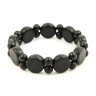 泗滨宝泗滨砭石手链 砭石圆片女款 砭石手串 手部 玄黄砭石手链