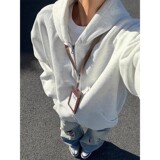 网图现货秋季高克重双开拉链开衫连帽卫衣WY2550-特P50，女装短外套，星座418-2