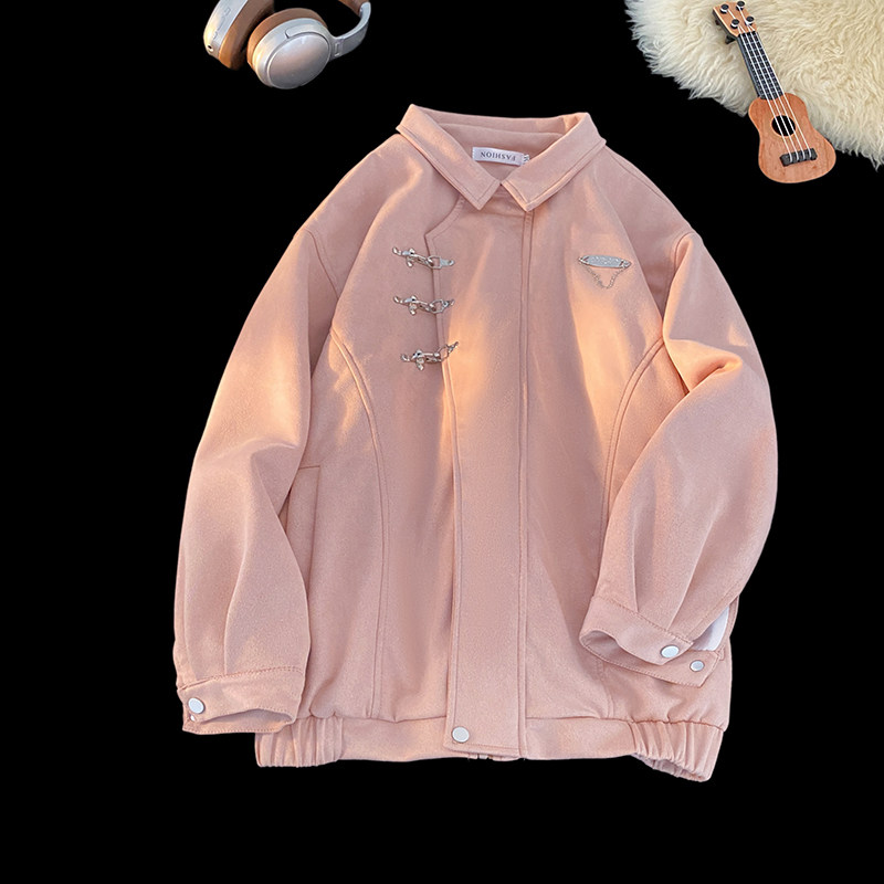 现货2026春季新款麂皮绒休闲夹克男女情侣外套JK2493-特P70，男装夹克，星座418-2