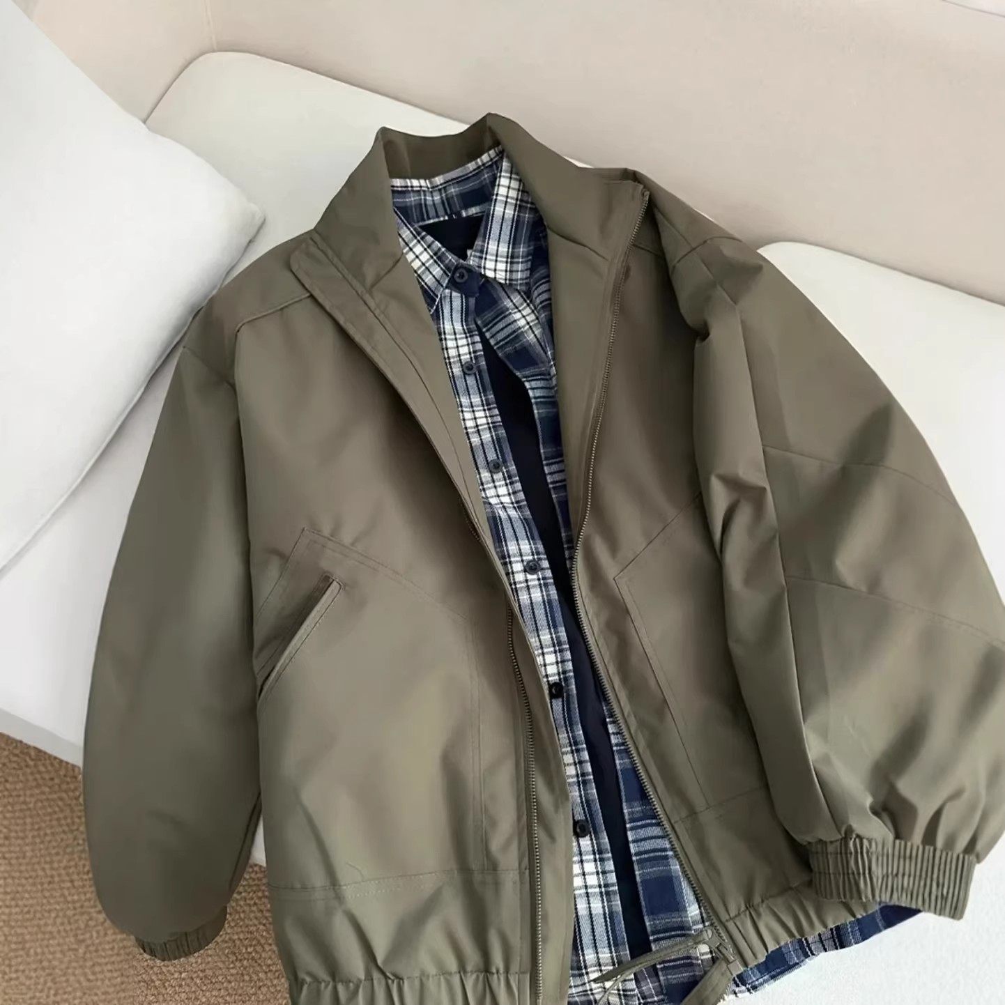 网图2026春季复古立领工装飞行夹克JK267822-特P50，男装夹克，星座418-2