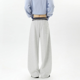 现货2025秋季复古撞色绑带男女运动休闲裤K2501-特P50，女装休闲裤，星座418-2