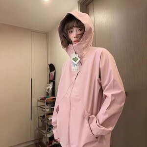2026春季新款多巴胺情侣连帽户外防风防水冲锋衣夹克JK2588-特P58图片