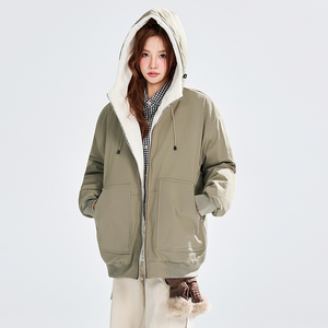现货MY258854-特P85 2025冬季男女情侣休闲复古座山雕连帽棉服图片