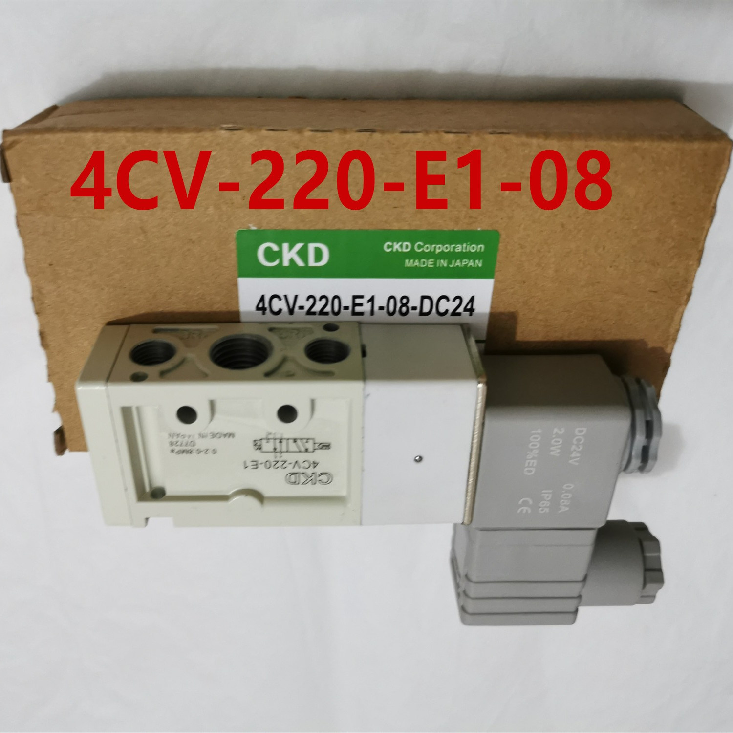CKD电磁阀4CV-220-E1-08 DC24V气动换向阀4CV-220-E2-08-L AC220V