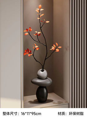 入户玄关装饰摆件仿真绿植花瓶客厅电视柜装饰品新款家用简易