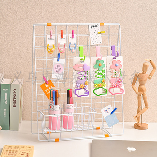 幼儿园网格展示架桌面网片铁丝网置物架美工作品收纳架子铁网格板
