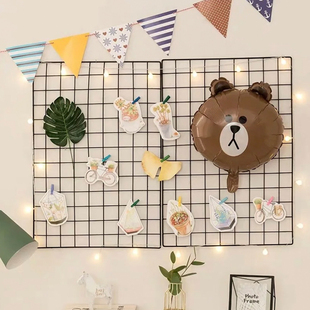 网片铁艺网格铁丝挂网卧室宿舍装 饰展示架照片墙背景幼儿园置物架