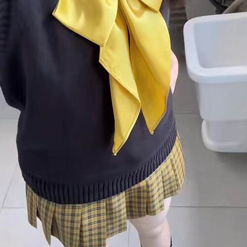 黄色超大领结女纯色蝴蝶结jk制服衬衫酒红学院风燕尾蝶龙领花