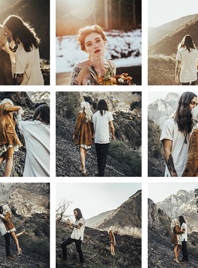 PS/LR预设 婚礼森系婚纱人像Lightroom电影温暖肤色中性绿色滤镜