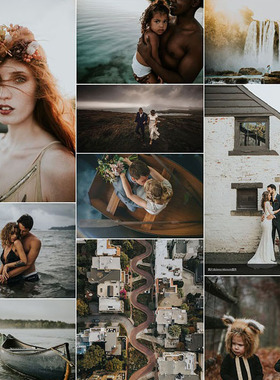 LR预设-Loren X Chris系列浪漫婚礼人像婚礼温暖淡绿冷暖色调滤镜