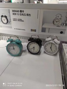 宜家德卡闹钟经典复古金属打铃床头迷你静音时钟懒人闹钟