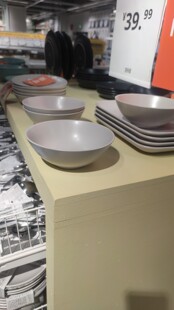 新款国内宜家法利克洛碗 饭碗无光泽 淡灰色 16 厘米济南宜家代购