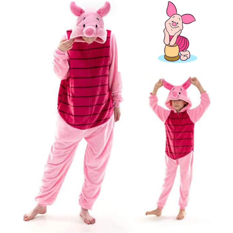 万圣节亲子装小猪皮杰连体演出服欧美卡通皮杰猪角色扮演cos制服