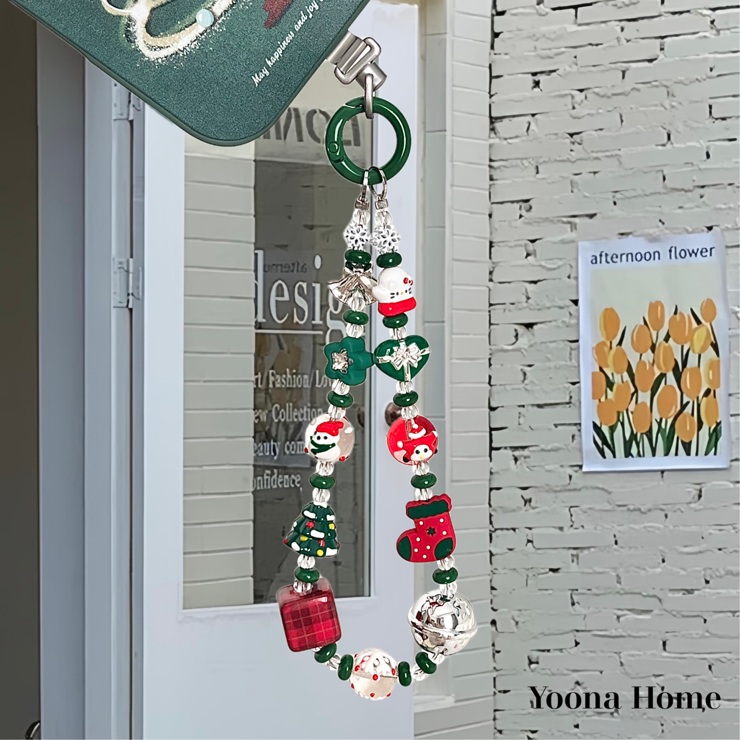 氛围感圣诞树雪花雪人手机链挂绳
